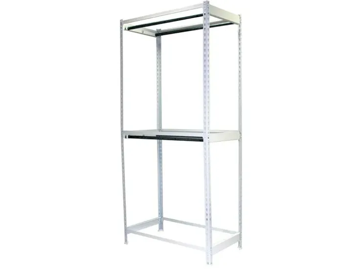 PROREGAL Kleiderstangenregal Metal Doppel HxBxT 250 x 90 x 75 cm Weiß Kleiderständer Garderobe Klamottenregal Stangenregal Regal