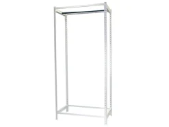 PROREGAL Kleiderstangenregal Metal Einzel HxBxT 150 x 120 x 50 cm Weiß Kleiderständer Garderobe Klamottenregal Stangenregal Regal