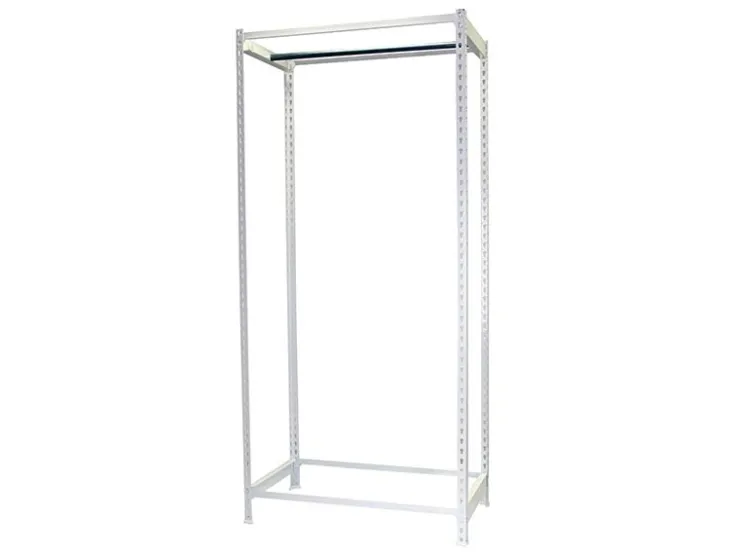 PROREGAL Kleiderstangenregal Metal Einzel HxBxT 150 x 120 x 50 cm Weiß Kleiderständer Garderobe Klamottenregal Stangenregal Regal