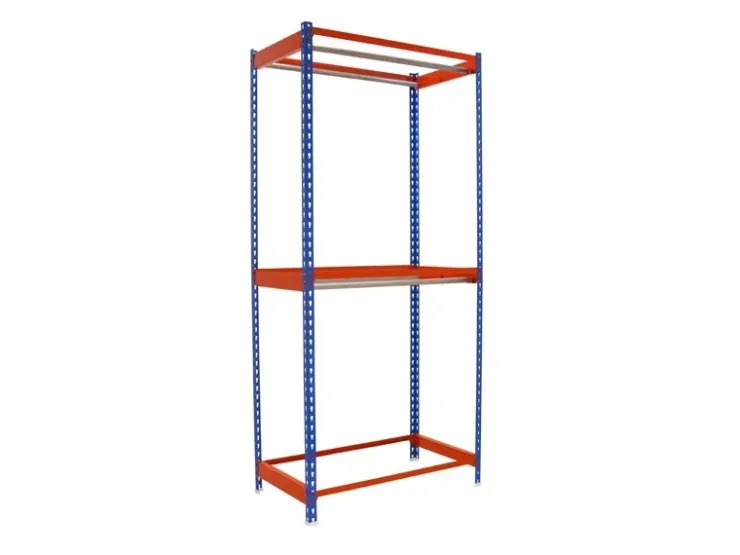 PROREGAL Kleiderstangenregal Metal Doppel HxBxT 250 x 90 x 75 cm Blau/Orange Kleiderständer Garderobe Klamottenregal Stangenregal Regal