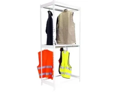 PROREGAL Kleiderstangenregal Metal Doppel HxBxT 200 x 90 x 75 cm Weiß Kleiderständer Garderobe Klamottenregal Stangenregal Regal* Garderoben