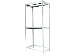 PROREGAL Kleiderstangenregal Metal Doppel HxBxT 200 x 90 x 75 cm Weiß Kleiderständer Garderobe Klamottenregal Stangenregal Regal* Garderoben