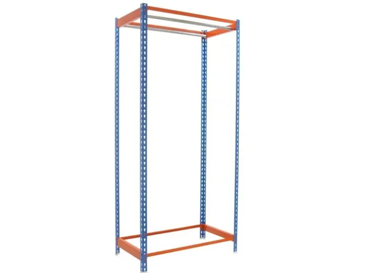 PROREGAL Kleiderstangenregal Metal Einzel HxBxT 200 x 90 x 50 cm Blau/Orange Kleiderständer Garderobe Klamottenregal Stangenregal Regal* Garderoben
