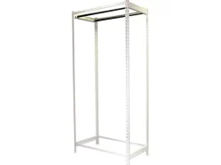 PROREGAL Kleiderstangenregal Metal Einzel HxBxT 300 x 90 x 50 cm Weiß Kleiderständer Garderobe Klamottenregal Stangenregal Regal