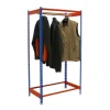 PROREGAL Kleiderstangenregal Metal Einzel HxBxT 150 x 120 x 50 cm Blau/Orange Kleiderständer Garderobe Klamottenregal Stangenregal Regal* Garderoben