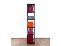 PROREGAL Kunststoffregal Big Grey Bear Extra-Tall HxBxT 220 x 70 x 46 cm Fachlast 160 kg Grau/Rot