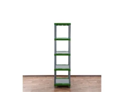 PROREGAL Kunststoffregal Grey Bear Tall HxBxT 180 x 70 x 46 cm Fachlast 120 kg Grau/Grün