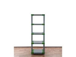PROREGAL Kunststoffregal Grey Bear Tall HxBxT 180 x 70 x 46 cm Fachlast 120 kg Grau/Grün