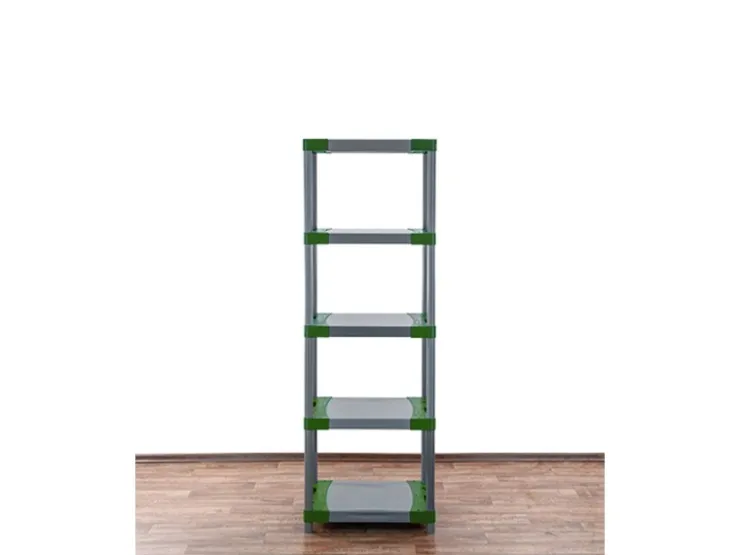 PROREGAL Kunststoffregal Grey Bear Tall HxBxT 180 x 70 x 46 cm Fachlast 120 kg Grau/Grün