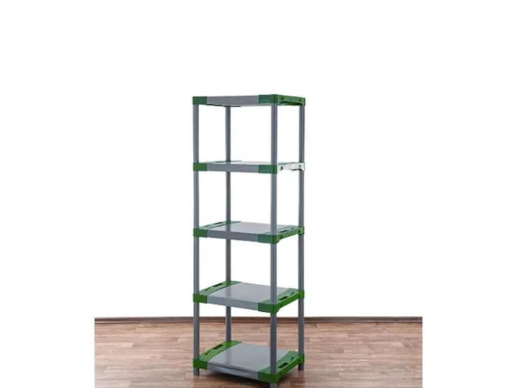 PROREGAL Kunststoffregal Grey Bear Tall HxBxT 180 x 70 x 46 cm Fachlast 120 kg Grau/Grün