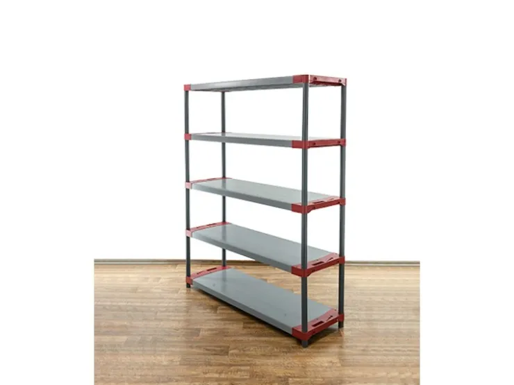 PROREGAL Kunststoffregal Big Grey Bear Tall HxBxT 180 x 150 x 46 cm Fachlast 120 kg Grau/Rot* Kunststoffregale