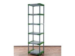 PROREGAL Kunststoffregal Big Grey Bear Extra-Tall HxBxT 220 x 70 x 46 cm Fachlast 160 kg Grau/Grün