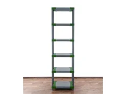 PROREGAL Kunststoffregal Big Grey Bear Extra-Tall HxBxT 220 x 70 x 46 cm Fachlast 160 kg Grau/Grün