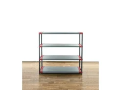 PROREGAL Kunststoffregal Big Grey Bear Low HxBxT 138 x 150 x 46 cm Fachlast 120 kg Grau/Rot