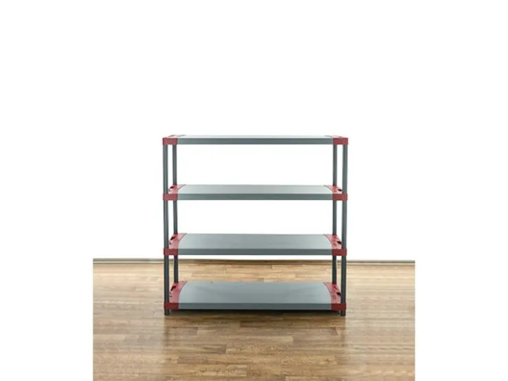 PROREGAL Kunststoffregal Big Grey Bear Low HxBxT 138 x 150 x 46 cm Fachlast 120 kg Grau/Rot