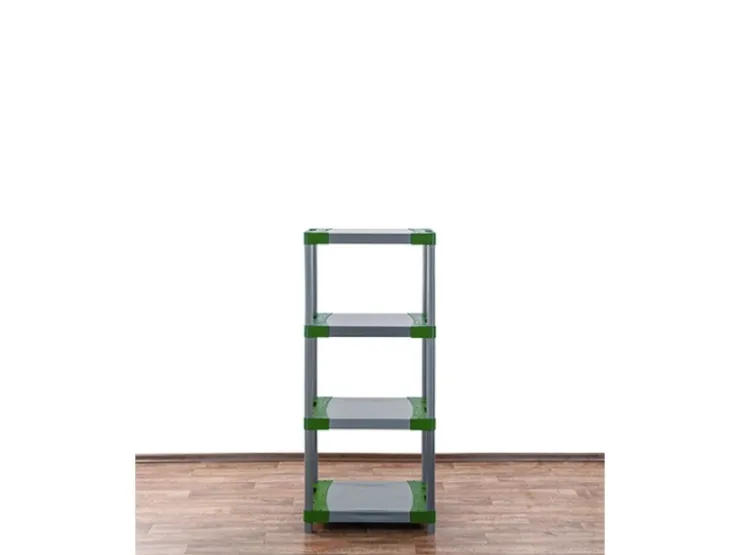PROREGAL Kunststoffregal Big Grey Bear Low HxBxT 138 x 60 x 46 cm Fachlast 160 kg Grau/Grün