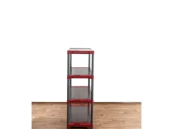PROREGAL Kunststoffregal Big Grey Bear Low HxBxT 138 x 120 x 46 cm Fachlast 160 kg Grau/Rot* Kunststoffregale