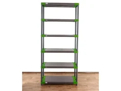PROREGAL Kunststoffregal Big Grey Bear Extra-Tall HxBxT 220 x 120 x 46 cm Fachlast 160 kg Grau/Grün* Kunststoffregale