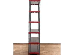 PROREGAL Kunststoffregal Big Grey Bear Extra-Tall HxBxT 220 x 100 x 46 cm Fachlast 160 kg Grau/Rot* Kunststoffregale