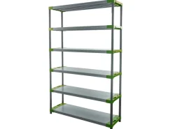 PROREGAL Kunststoffregal Big Grey Bear Extra-Tall HxBxT 220 x 130 x 46 cm Fachlast 120 kg Grau/Grün* Kunststoffregale