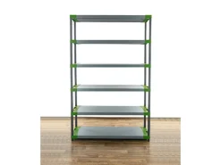 PROREGAL Kunststoffregal Big Grey Bear Extra-Tall HxBxT 220 x 130 x 46 cm Fachlast 120 kg Grau/Grün* Kunststoffregale