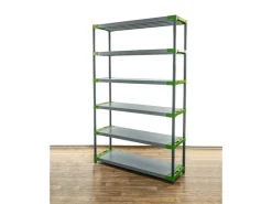 PROREGAL Kunststoffregal Big Grey Bear Extra-Tall HxBxT 220 x 130 x 46 cm Fachlast 120 kg Grau/Grün* Kunststoffregale