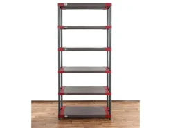 PROREGAL Kunststoffregal Big Grey Bear Extra-Tall HxBxT 220 x 80 x 46 cm Fachlast 160 kg Grau/Rot