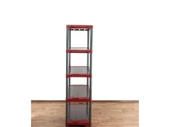 PROREGAL Kunststoffregal Big Grey Bear Tall HxBxT 180 x 100 x 46 cm Fachlast 160 kg Grau/Rot