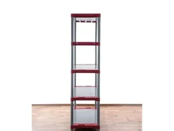 PROREGAL Kunststoffregal Grey Bear Tall HxBxT 180 x 80 x 46 cm Fachlast 120 kg Grau/Rot