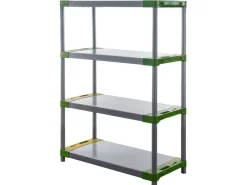 PROREGAL Kunststoffregal Big Grey Bear Low HxBxT 138 x 110 x 46 cm Fachlast 160 kg Grau/Grün