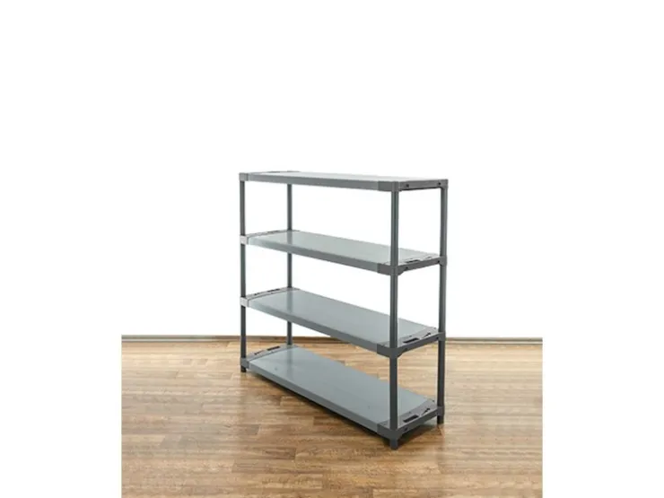 PROREGAL Kunststoffregal Grey Bear Low HxBxT 138 x 150 x 46 cm Fachlast 70 kg