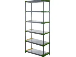 PROREGAL Kunststoffregal Big Grey Bear Extra-Tall HxBxT 220 x 110 x 46 cm Fachlast 160 kg Grau/Grün* Kunststoffregale