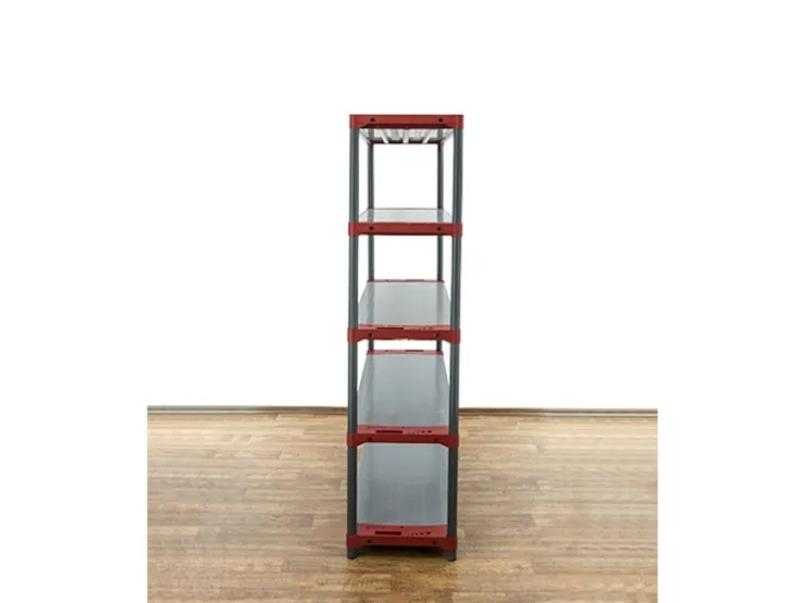 PROREGAL Kunststoffregal Big Grey Bear Tall HxBxT 180 x 140 x 46 cm Fachlast 120 kg Grau/Rot* Kunststoffregale