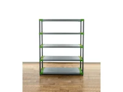 PROREGAL Kunststoffregal Grey Bear Tall HxBxT 180 x 130 x 46 cm Fachlast 70 kg Grau/Grün* Kunststoffregale