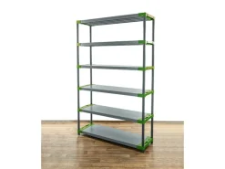 PROREGAL Kunststoffregal Big Grey Bear Extra-Tall HxBxT 220 x 140 x 46 cm Fachlast 120 kg Grau/Grün* Kunststoffregale