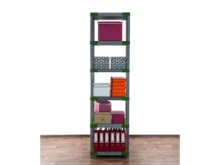 PROREGAL Kunststoffregal Big Grey Bear Extra-Tall HxBxT 220 x 60 x 46 cm Fachlast 160 kg Grau/Grün* Kunststoffregale