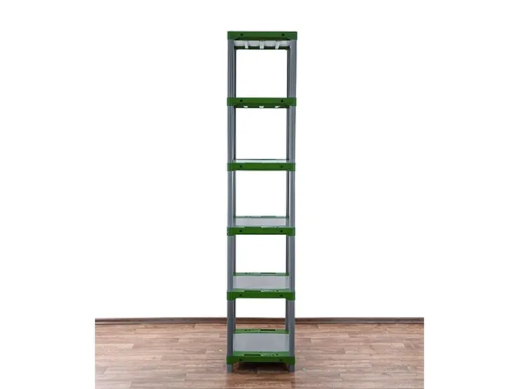 PROREGAL Kunststoffregal Big Grey Bear Extra-Tall HxBxT 220 x 60 x 46 cm Fachlast 160 kg Grau/Grün* Kunststoffregale