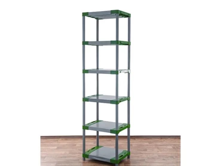 PROREGAL Kunststoffregal Big Grey Bear Extra-Tall HxBxT 220 x 60 x 46 cm Fachlast 160 kg Grau/Grün* Kunststoffregale
