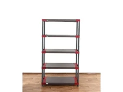 PROREGAL Kunststoffregal Big Grey Bear Tall HxBxT 180 x 120 x 46 cm Fachlast 160 kg Grau/Rot* Kunststoffregale