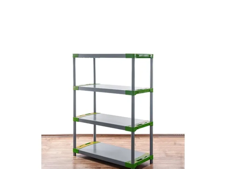 PROREGAL Kunststoffregal Big Grey Bear Low HxBxT 138 x 90 x 46 cm Fachlast 160 kg Grau/Grün