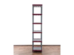 PROREGAL Kunststoffregal Grey Bear Extra-Tall HxBxT 220 x 60 x 46 cm Fachlast 120 kg Grau/Rot* Kunststoffregale