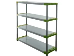 PROREGAL Kunststoffregal Big Grey Bear Low HxBxT 138 x 140 x 46 cm Fachlast 120 kg Grau/Grün* Kunststoffregale