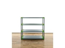 PROREGAL Kunststoffregal Big Grey Bear Low HxBxT 138 x 140 x 46 cm Fachlast 120 kg Grau/Grün* Kunststoffregale