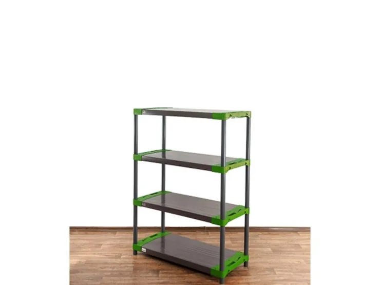 PROREGAL Kunststoffregal Grey Bear Low HxBxT 138 x 110 x 46 cm Fachlast 120 kg Grau/Grün* Kunststoffregale