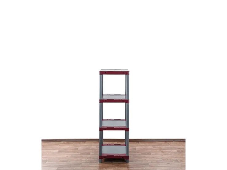 PROREGAL Kunststoffregal Big Grey Bear Low HxBxT 138 x 70 x 46 cm Fachlast 160 kg Grau/Rot