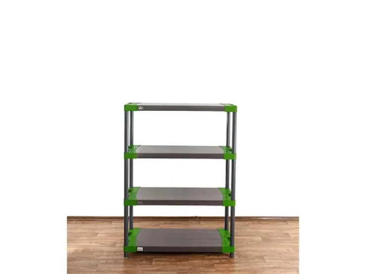 PROREGAL Kunststoffregal Grey Bear Low HxBxT 138 x 120 x 46 cm Fachlast 120 kg Grau/Grün* Kunststoffregale