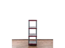 PROREGAL Kunststoffregal Grey Bear Low HxBxT 138 x 60 x 46 cm Fachlast 120 kg Grau/Rot