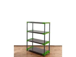 PROREGAL Kunststoffregal Big Grey Bear Low HxBxT 138 x 100 x 46 cm Fachlast 160 kg Grau/Grün* Kunststoffregale