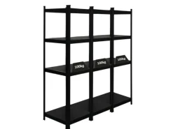 PROREGAL Mega Deal 3 x All Black Series Schwerlastregal Ragnar HxBxT 150 x 45 x 45 cm Fachlast 100 kg Matt Schwarz Kellerregal Steckregal Garagenregal* Kellerregale|Regale Schwarz
