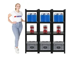 PROREGAL Mega Deal 3 x All Black Series Schwerlastregal Ragnar HxBxT 150 x 45 x 45 cm Fachlast 100 kg Matt Schwarz Kellerregal Steckregal Garagenregal* Kellerregale|Regale Schwarz